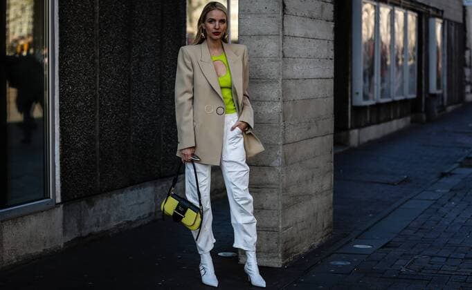 UK: On the street London LONDON, UK- February 17 2019: Leonie Hanne on the street during the London Fashion Week. London United Kingdom  MauroxDelxSignore