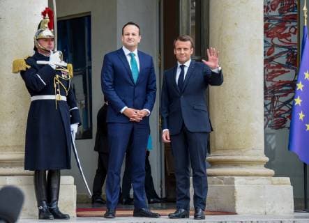 Emmanuel Macron ( president de la Republique ) - Leo VARADKAR ( Premier ministre de l Irlande ) NEWS : Emmanuel Macron et le Premier ministre de l Irlande - Paris - 02 04 2019 FedericoPestellini Panoramic 