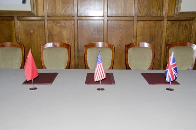 Ukraine, Yalta. Livadia Palace. 1911 Italian Renaissance style summer home of the last Russian Tsar, Nicholas II. 1945 Yalta Conference table.  Copyright: xCindyxMillerxHopkinsx AS43 CMI0244