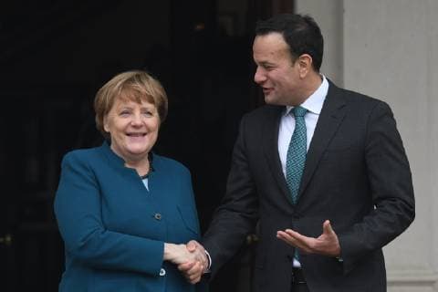 April 4, 2019 - Dublin, Ireland - Taoiseach Leo Varadkar (Irish Prime Minister) meets German Chancellor Angela Merkel at Farmleigh House, in Dublin, to Ã¢â‚¬oeget a clearer pictureÃ¢â‚¬Â on various Brexit issues, as well as other EU matters. .On Thursday, April 4, 2019, in Dublin, Ireland. Dublin Ireland  - ZUMAn230 20190404_zaa_n230_129 Copyright: xArturxWidakx