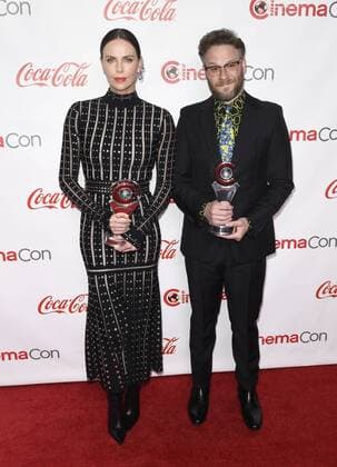 LAS VEGAS, NV - APRIL 04: Charlize Theron and Seth Rogen at the 2019 CinemaCon Big Screen Achievement Awards at The Colosseum at Caesar s Palace on April 04, 2019 in Las Vegas, Nevada. Copyright: xDamairsxCarterx