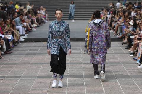 Models present creations by Mexican brand Pineda Covalin during the Mexico s Fashion Week, in Mexico City, Mexico, 05 April 2019. EFE Sashenka Gutierrez Mexico Fashion Week !ACHTUNG: NUR REDAKTIONELLE NUTZUNG!  Copyright: xSashenkaxGutierrezx AME6822 20190405-636900985617706907