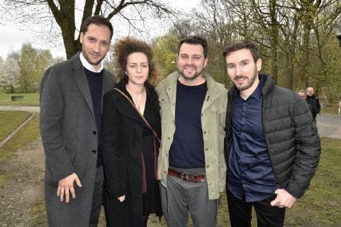 David Steinberger, Christina Schlag, Schlecky Silberstein und Raphael Selter beim Vorempfang zur 55. Verleihung des Grimme Preises 2019 im Grimme-Institut. Marl, 05.04.2019