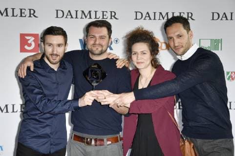 Raphael Selter, Schlecky Silberstein, Christina Schlag und David Steinberger beim Vorempfang zur 55. Verleihung des Grimme Preises 2019 im Grimme-Institut. Marl, 05.04.2019