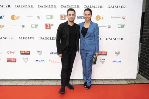 Verleihung 55. Grimme-Preis 2019 am Grimme-Institut in Marl - 55th Grimme Award 2019 - Desiree Nosbusch mit Christian Schwochow - Produktion Bad Banks;Verleihung 55. Grimme-Preis 2019 am Grimme-Institut in Marl - 55th Grimme Award 2019 -, Marl Nordrhein-Westphalen Deutschland Stadttheater Marl