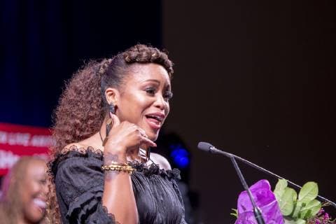 April 6, 2019 - Philadelphia, Pennsylvania, U.S - Grammy Award winner, rapper, songwriter, singer, actress and tv host of the Talk , EVE, received the Trailblazing Woman Of Excellence award presented by radio station WDAS at the Women Of Excellence luncheon in Philadelphia PA Philadelphia U.S. - ZUMArf1_ 20190406_zaf_rf1_016 Copyright: xRickyxFitchettx