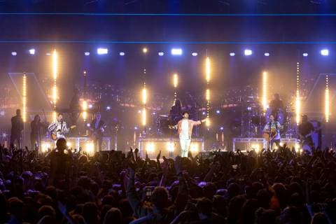 April 6, 2019 - Minneapolis, Minnesota, U.S - NICK JONAS, JOE JONAS and KEVIN JONAS of the Jonas Brothers during the NCAA March Madness Music Series at The Armory in Minneapolis, Minnesota Minneapolis U.S. - ZUMAs135 20190406_zap_s135_005 Copyright: xDanielxDeSloverx