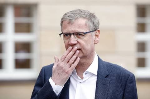 Günther Jauch bei der Einweihung der Spendenbox des Schlossvereins im Landtag im Stadtschloss. Potsdam, 05.04.2019