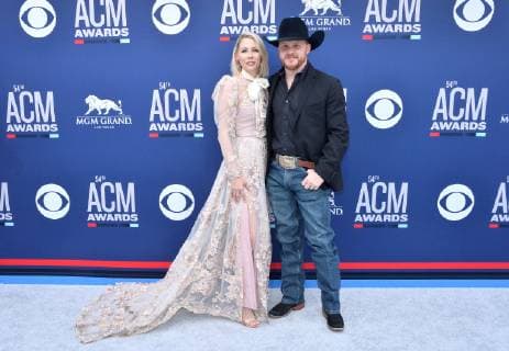 (L-R) Brandi Johnson and Cody Johnson attend the 54th annual Academy of Country Music Awards held at the MGM Grand Garden Arena in Las Vegas, Nevada on April 7, 2019. The show will broadcast live on CBS.  LAP20190407028 JIMxRUYMEN