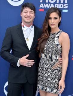 Jon Stone and Brittainy Taylor attend the 54th annual Academy of Country Music Awards held at the MGM Grand Garden Arena in Las Vegas, Nevada on April 7, 2019. The show will broadcast live on CBS.  LAP20190407108 JIMxRUYMEN