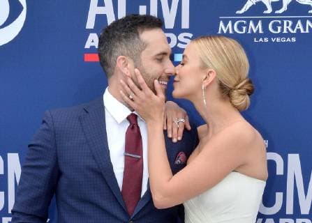 (L-R) Tyler Rich and Sabina Gadecki attend the 54th annual Academy of Country Music Awards held at the MGM Grand Garden Arena in Las Vegas, Nevada on April 7, 2019. The show will broadcast live on CBS.  LAP20190407116 JIMxRUYMEN