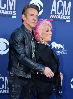 Tanya Tucker and Dennis Quaid attend the 54th annual Academy of Country Music Awards held at the MGM Grand Garden Arena in Las Vegas, Nevada on April 7, 2019. The show will broadcast live on CBS.  LAP20190407309 JIMxRUYMEN