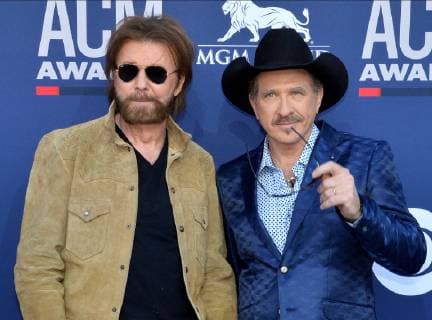 (L-R) Ronnie Dunn and Kix Brooks attend the 54th annual Academy of Country Music Awards held at the MGM Grand Garden Arena in Las Vegas, Nevada on April 7, 2019. The show will broadcast live on CBS.  LAP20190407342 JIMxRUYMEN