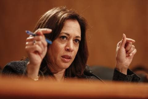 April 9, 2019 - Washington, District of Columbia, U.S. - United States Senator Kamala Harris (Democrat of California) questions officials from the Department of Justice and the Department of Homeland Security during the US Senate Committee on Homeland Security and Government Affairs hearing on April 9, 2019 discussing unprecedented migration at the Southern Border of the United States Washington U.S. - ZUMAs152 20190409_zaa_s152_073 Copyright: xStefanixReynoldsx
