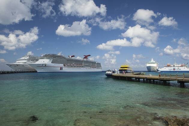 Puerta Maya in Cozumel, Mexico with cruise ships at dock.  Copyright: xMichelexWestmorlandx SA13 MWT0039