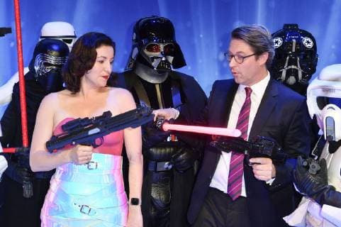 Dorothee Bär und Andreas Scheuer bei der Verleihung des Deutschen Computerspielpreises 2019 im Admiralspalast. Berlin, 09.04.2019
