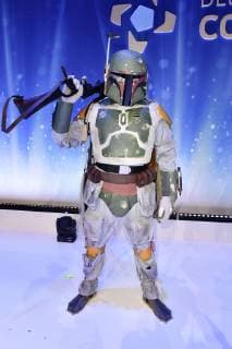 Boba Fett Cosplayer bei der Verleihung des Deutschen Computerspielpreises 2019 im Admiralspalast. Berlin, 09.04.2019