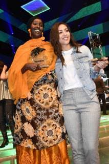 Fatuma Musa Afrah und Namika bei der Aftershow-Party des 22. Radio Regenbogen Award 2019 in der Europa-Park Arena. Rust, 12.04.2019