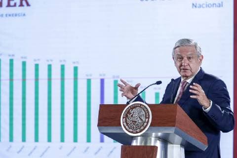 April 15, 2019 - EUM20190415NAC01.JPG.CIUDAD DE MEXICO, PresidencyPresidenciaAMLO.- El presidente Andres Manuel Lopez Obrador, durante su conferencia mananera de este lunes 15 de abril de 2019, en Palacio Nacional. Foto: Agencia EL UNIVERSALDiego Simon SanchezRDB. Copyright: xElxUniversalx