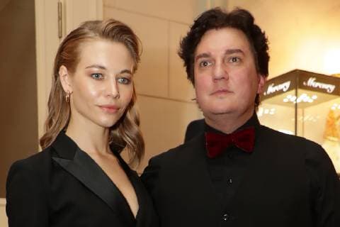 MOSCOW, RUSSIA - APRIL 16, 2019: Actors Svetlana Ustinova (L) and Kirill Trubetskoi ahead of the 2019 Golden Mask award ceremony at the Historic Stage of the Bolshoi Theatre. Vyacheslav Prokofyev TASS  TS0A869E