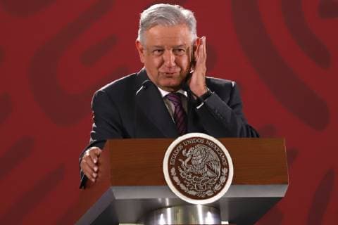April 17, 2019 - EUM20190417NAC03.JPG.CIUDAD DE MEXICO, Presidency Presidencia AMLO.- El presidente Andres Manuel Lopez Obrador, durante su conferencia mananera de este miercoles 17 de abril de 2019, en Palacio Nacional. Foto: Agencia EL UNIVERSAL Berenice Fregoso RDB. Copyright: xBerenicexFregosoxElxUniversalx
