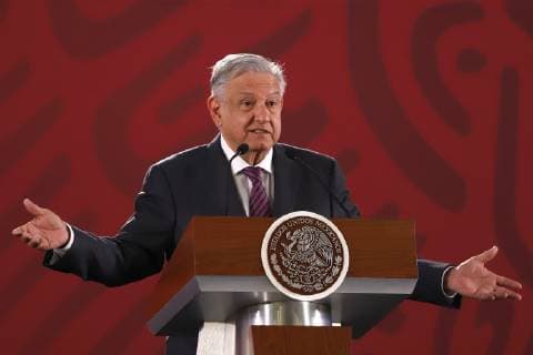 April 17, 2019 - EUM20190417NAC05.JPG.CIUDAD DE MEXICO, Presidency Presidencia AMLO.- El presidente Andres Manuel Lopez Obrador, durante su conferencia mananera de este miercoles 17 de abril de 2019, en Palacio Nacional. Foto: Agencia EL UNIVERSAL Berenice Fregoso RDB. Copyright: xBerenicexFregosoxElxUniversalx