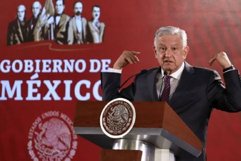 April 17, 2019 - EUM20190417NAC04.JPG.CIUDAD DE MEXICO, Presidency Presidencia AMLO.- El presidente Andres Manuel Lopez Obrador, durante su conferencia mananera de este miercoles 17 de abril de 2019, en Palacio Nacional. Foto: Agencia EL UNIVERSAL Berenice Fregoso RDB. Copyright: xBerenicexFregosoxElxUniversalx