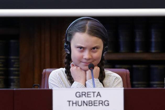 Rom, Greta Thunberg folgt Debatte im italienischen Senat Greta Thunberg Rome April 18th 2019. Teen climate activist Greta Thunberg takes part in a seminar on climate at the Italian Senate. photo di Samantha Zucchi Insidefoto SamanthaxZucchi