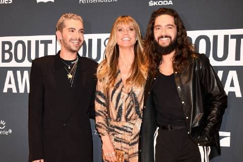 Bill Kaulitz, Heidi Klum und Tom Kaulitz bei der Ankunft zu den About You Awards am 18.04.2019 in München About You Awards 2019 in München *** Bill Kaulitz Heidi Klum and Tom Kaulitz on arrival for the About You Awards on 18 04 2019 in Munich About You Awards 2019 in Munich