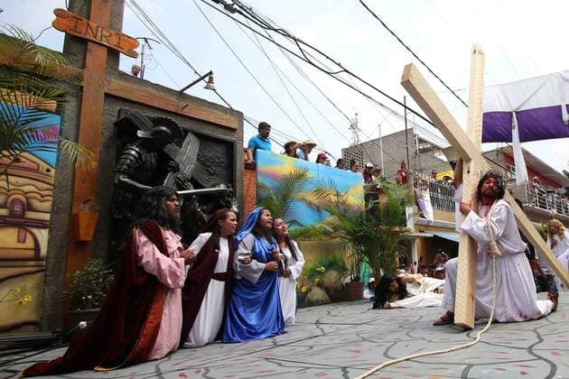 Mexiko, jährliche Passionsspiele in Iztapalapa April 19, 2019 - EUM20190419REL16.JPG .CIUDAD DE MEXICO. ReligionReligion-Viacrucis.- 19 de abril de 2019. Aspectos de la escenificacion 176 de la Pasion de Cristo en Iztapalapa, como parte de la tradicion catolica de Semana Santa. Foto: Agencia EL UNIVERSALCarlos MejiaEELG  - ZUMAu78_ 20190419_zaf_u78_033 Copyright: xElxUniversalx