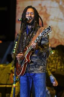 MIAMI FL - APRIL 20: Ziggy Marley, Julian Marley, Stephen Marley, Damian Marley and Ky-Mani Marley perform during the Kaya Music Festival at Bayfront Park Amphitheater on April 20, 2019 in Miami, Florida. Copyright: xmpi04x