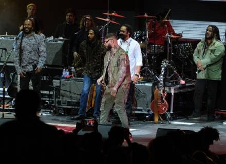 Farrukoo performs with the Marleys at the KAYA music fest at Bayfront park in Miami, Florida on April 20, 2019.  MIA20190420158 GARYxIxROTHSTEIN