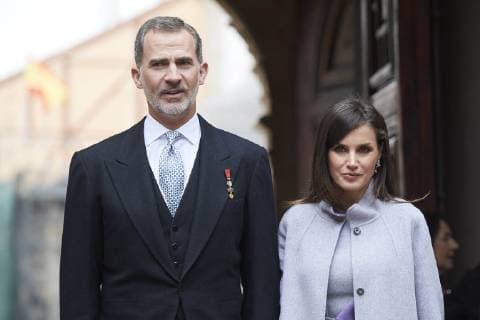 23-04-2019 Alcala Queen Letizia and King Felipe arriving for the ‘’Miguel de Cervantes’’ 2018 literature prize to Mrs. Ida Vitale in Lengua Castellana at the university of Alcala de Henares. No Spain  Copyright: x PPE THORTONx