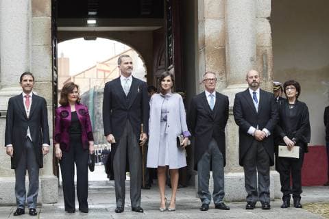 23-04-2019 Alcala Queen Letizia and King Felipe arriving for the ‘’Miguel de Cervantes’’ 2018 literature prize to Mrs. Ida Vitale in Lengua Castellana at the university of Alcala de Henares. No Spain  Copyright: x PPE THORTONx