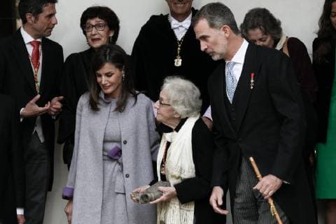 Spanish King Felipe VI and Queen Letizia Ortiz during the Cervantes Prize award ceremony in Alcala de Henares on Tuesday 23 April 2019 Cordon Press  Premio Cervantes en Alcala de Henares 2019