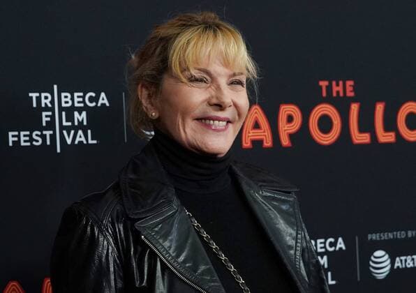 Kim Cattrall arrives on the red carpet at the The Apollo screening during the 2019 Tribeca Film Festival at The Apollo Theater on April 24, 2019 in New York City  NYP20190424121 JOHNxANGELILLO