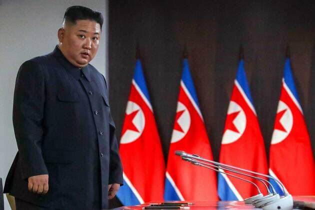 VLADIVOSTOK, RUSSIA - APRIL 25, 2019: North Korean Leader Kim Jong Un ahead of Russian - North Korean talks at the Far Eastern Federal University (FEFU) on Russky Island. Valery Sharifulin TASS  TS0A9718