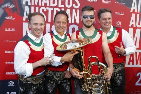 19. AMADEUS Austrian Music Awards 2019 Wien, Volkstheater, 25.04.2019 Die jungen Zillertaler Daniel Prantl Michael Ringler, Markus Unterladstätter Wien Austria