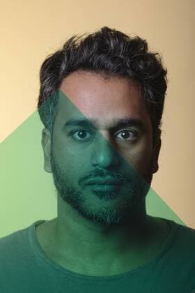 Portrait of an Indian man behind green glass layers model released Symbolfoto  ALBF00795