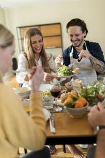 Friends having fun, eating lunch together model released Symbolfoto property released  VABF02147