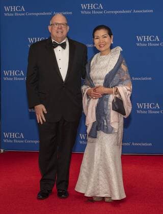 April 27, 2019 - Washington, District of Columbia, U.S. - Governor Larry Hogan (Republican of Maryland) and his wife, Yumi, arrive for the 2019 White House Correspondents Association Annual Dinner at the Washington Hilton Hotel on Saturday, April 27, 2019 Washington U.S.  - ZUMAc306 20190427_zaa_c306_062 Copyright: xRonxSachsx