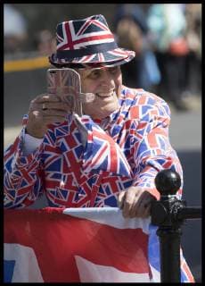 . 30 04 2019. Windsor , United Kingdom. As the Royal baby wait continues.. Royal superfan Terry Hutt arrives in Windsor for his 84th birthday.  xStephenxLockx xi-Imagesx IIM-19613-0012