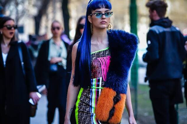 MILAN, Italy- February 21 2019: Sita Abellan on the street during the Milan Fashion Week.  MauroxDelxSignore