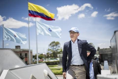 Bundesaussenminister Heiko Maas, SPD, aufgenommen am Regierungsflugzeug A319, das ihn nach Mexiko-Stadt bringen wird. Bogota, 01.05.2019. Heiko Maas reist im Rahmen seiner Reise nach Lateinamerika Brasilien, Kolumbien und Mexiko. Bogota Colombia