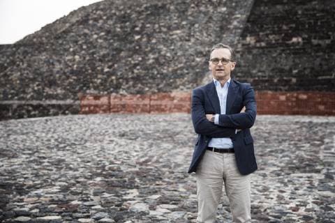 Bundesaussenminister Heiko Maas, SPD, aufgenommen auf der Mondpyramide in der praehispanischen Ruinenstadt Teotihuacan, 01.05.2019. Heiko Maas reist im Rahmen seiner Reise nach Lateinamerika Brasilien, Kolumbien und Mexiko. Teotihuacan Mexico