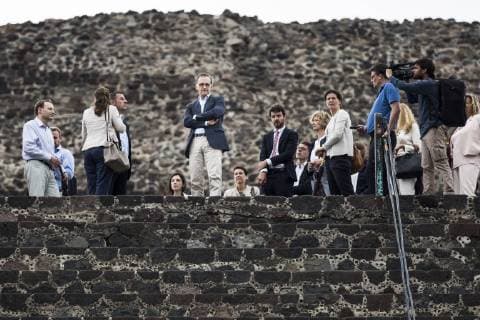 Entertainment Themen der Woche KW18 Entertainment Bilder des Tages Bundesaussenminister Heiko Maas, SPD, aufgenommen auf der Mondpyramide in der praehispanischen Ruinenstadt Teotihuacan, 01.05.2019. Heiko Maas reist im Rahmen seiner Reise nach Lateinamerika Brasilien, Kolumbien und Mexiko. Teotihuacan Mexico