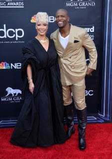 Rebecca King-Crews and Terry Crews (R) arrive for the 2019 Billboard Music Awards at the MGM Grand Garden Arena in Las Vegas, Nevada on May 1, 2019.  LAV20190501097 JIMxRUYMEN
