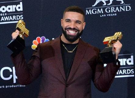 Drake appears backstage after winning the awards for Top Artist, Top Male Artist and Top Billboard 200 Album for Scorpion, during the 2019 Billboard Music Awards at the MGM Grand Garden Arena in Las Vegas, Nevada on May 1, 2019.  LAV20190501209 JIMxRUYMEN
