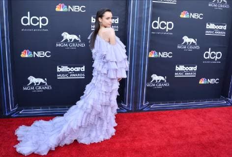 Sofia Carson arrives for the 2019 Billboard Music Awards at the MGM Grand Garden Arena in Las Vegas, Nevada on May 1, 2019.  LAV20190501332 JIMxRUYMEN
