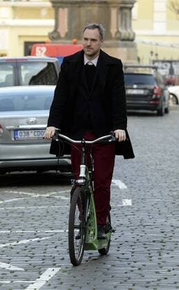 Prague Mayor Zdenek Hrib in action during the campaign Do prace na kole (Bike 2 Work) in Prague, Czech Republic, May 2, 2019. (CTKxPhoto KaterinaxSulova) CTKPhotoP201905020304301  suk5 k